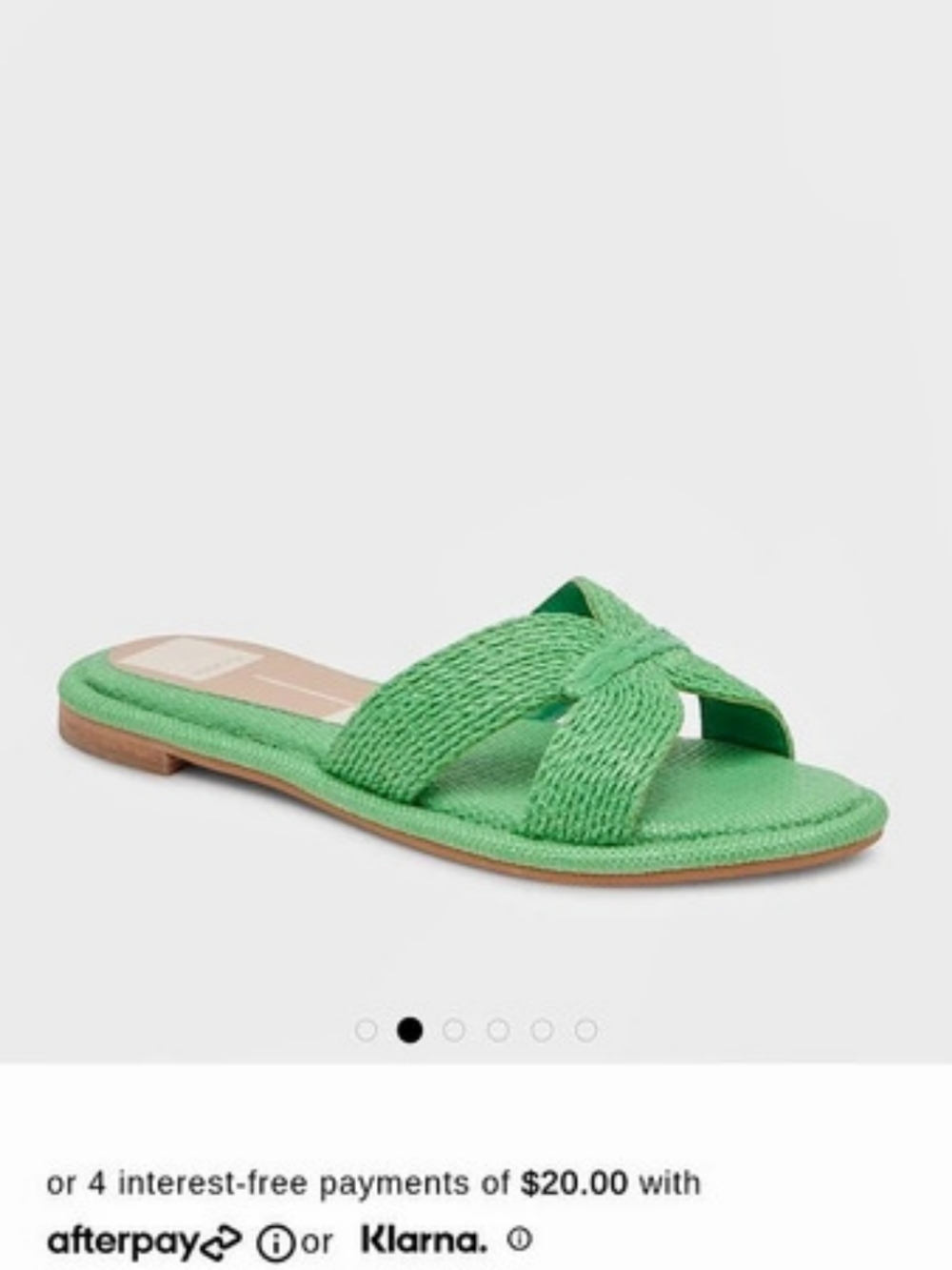 Dolce Vita Gwenn Slide Green Woven Sandals